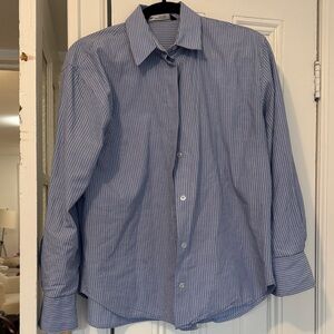 Zara Classic Blue Pinstripe Shirt